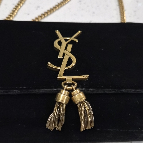 YSL Black and Gold Chain Bag